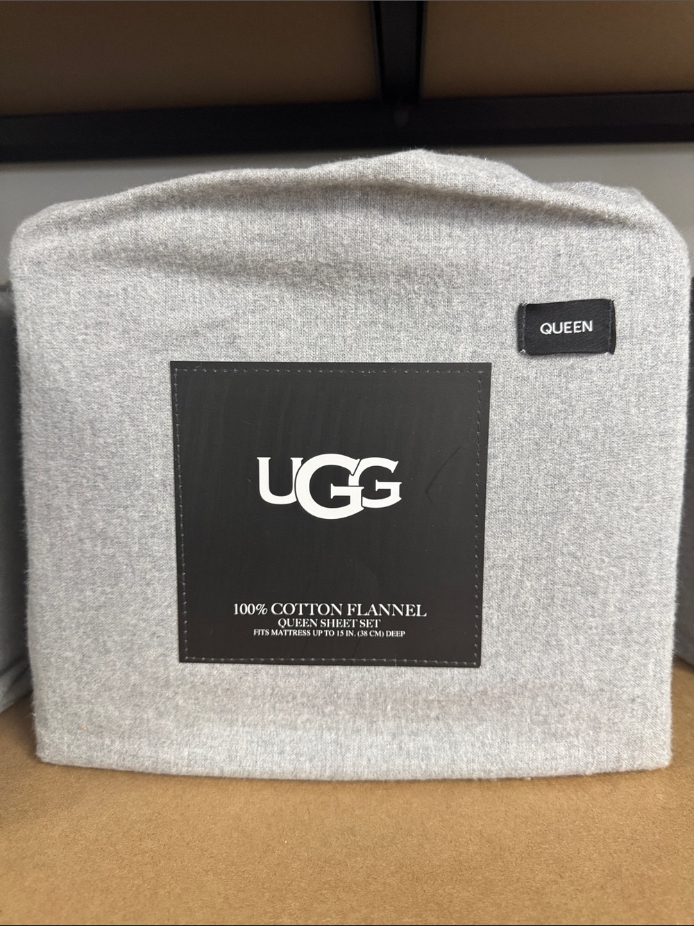 UGG Queen Flannel Sheet Set in Light Gray